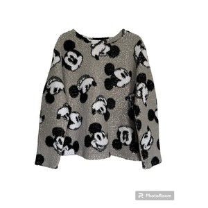 DISNEY Mickey Mouse Adult XL‎ Fuzzy Fleece Sleepwear Sweatshirt
